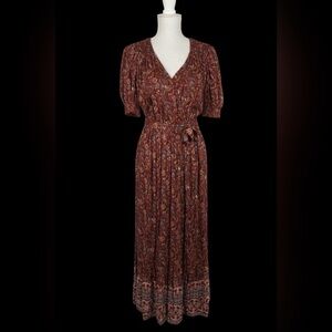 Rust Grunge Maxi Dress